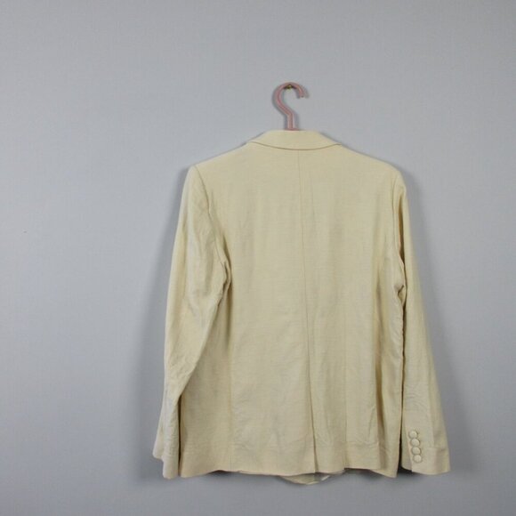 Sezane Christie Jacket Women Blazer 40 Butter Yellow Linen Career Preppy 766 - Picture 2 of 16